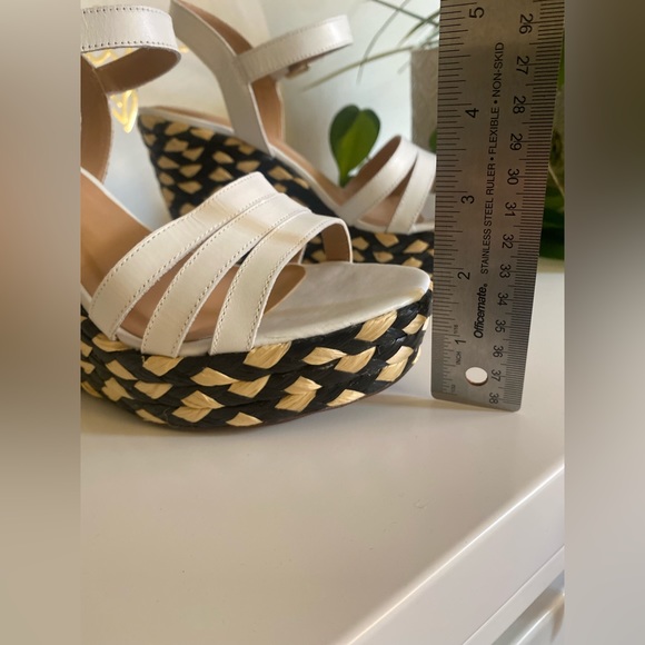 Lulu’s White Nappa Leather Espadrilles Wedges Size 8 NWT - Picture 8 of 11